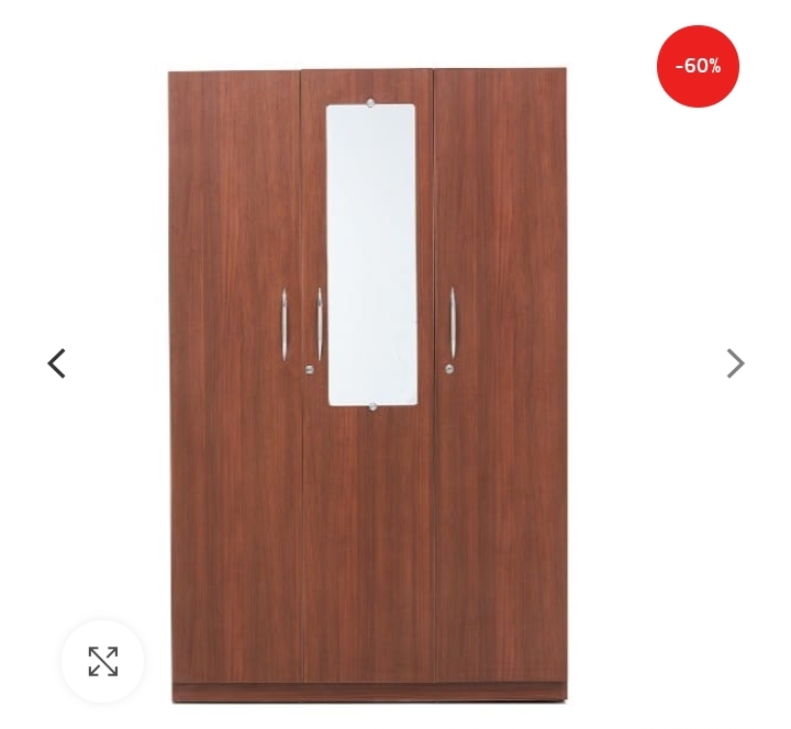 Manhattan Basic’s Classic Walnut Three door Wardrobe with Mirror & drawer